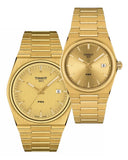 Tissot PRX Champagne Yellow Gold Dial Gold Steel Strap Watch for Men - T137.410.33.021.00