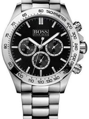 Hugo Boss Ikon Black Dial Silver Steel Strap Watch for Men - 1512965