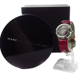 Marc Jacobs Amy Purple Dial Red Leather Strap Watch for Women - MBM1138