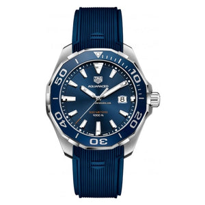 Tag Heuer Aquaracer Blue Dial Blue Rubber Strap Watch for Men - WAY111C.FT6155
