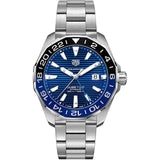 Tag Heuer Aquaracer GMT Calibre 6 Automatic Blue Dial Silver Steel Strap Watch for Men - WAY201T.BA0927