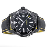 Tag Heuer Aquaracer Calibre 5 Automatic Black Dial Black Nylon Strap Watch for Men - WAY218A.FC6362