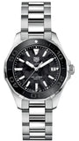 Tag Heuer Aquaracer Quartz Black Dial Silver Steel Strap Watch for Women - WAY131K.BA0748