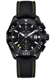Tag Heuer Aquaracer Chronograph PVD Black Dial Black Nylon Strap Watch for Men - CAY218A.FC6361