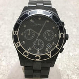 Marc Jacobs Blade Chronograph Black Dial Black Steel Strap Watch for Women - MBM3083