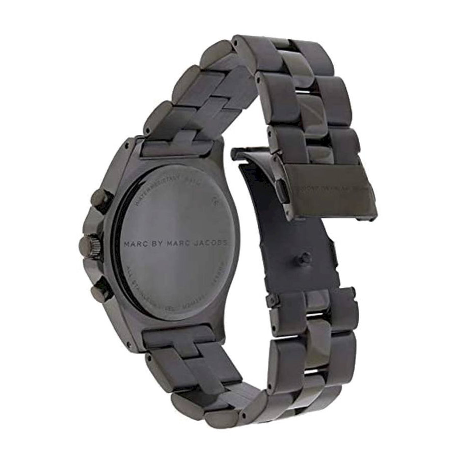 Marc Jacobs Blade Chronograph Black Dial Black Steel Strap Watch for Women - MBM3083