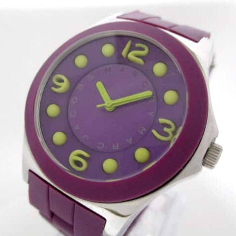 Marc Jacobs Pelly Purple Dial Purple Silicone Strap Watch for Women - MBM2515