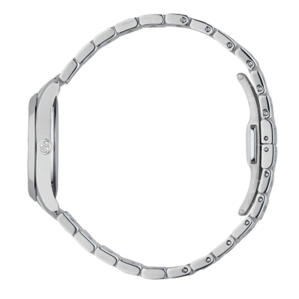 Gucci GG2570 Diamonds Black Dial Silver Steel Strap Watch For Women - YA142503