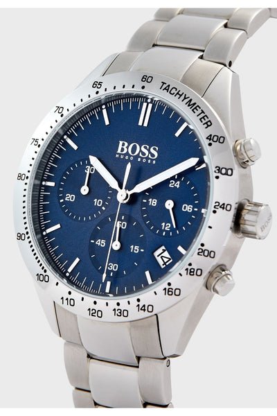 Hugo Boss Talent Blue Dial Silver Steel Strap Watch for Men - 1513582