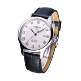 Tissot T Classic Le Locle Automatic Silver Dial Black Leather Strap Watch For Men - T41.1.423.33