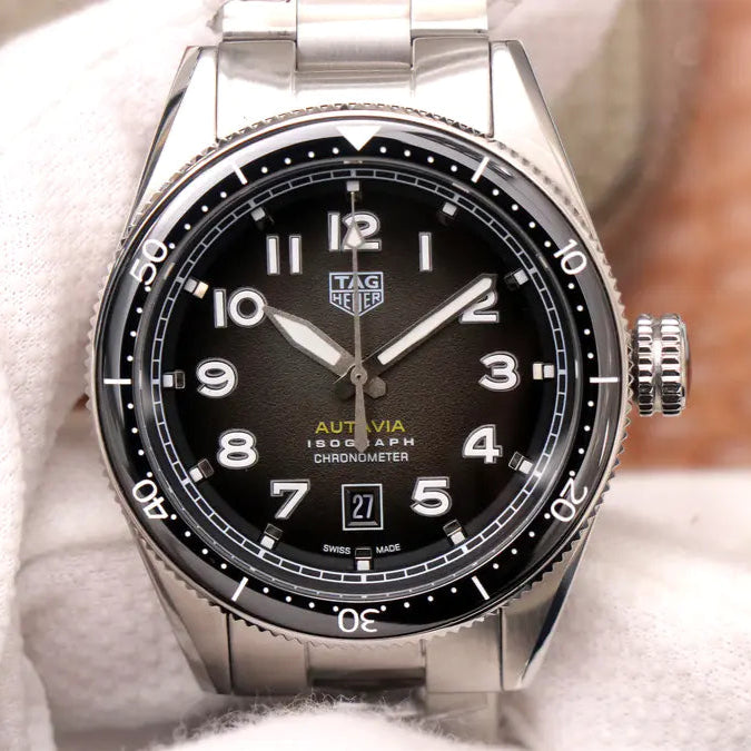 Tag Heuer Autavia Automatic 42mm Grey Dial Silver Stainless Steel Watch for Men - WBE5114.EB0173