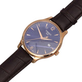 Tissot T Classic Tradition Blue Dial Brown Leather Strap Watch For Men - T063.610.36.047.00