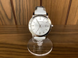 Burberry The City Silver Dial White Leather Strap Watch for Women - BU9019