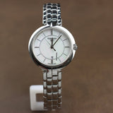 Tissot T Lady Flamingo Mother of Pearl White Dial Silver Steel Strap Watch For Women - T094.210.11.111.00