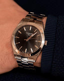 Tissot Gentleman Black Dial Silver Steel Strap Watch For Men - T127.410.11.051.00