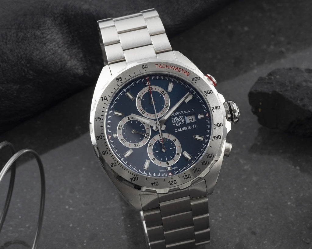 Tag Heuer Formula 1 Automatic Chronograph Blue Dial Silver Strap Watch for Men - CAZ2015.BA0876