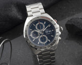 Tag Heuer Formula 1 Automatic Chronograph Blue Dial Silver Strap Watch for Men - CAZ2015.BA0876