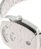 Gucci Grip Quartz Silver Dial Silver Steel Strap Watch For Women - YA157401