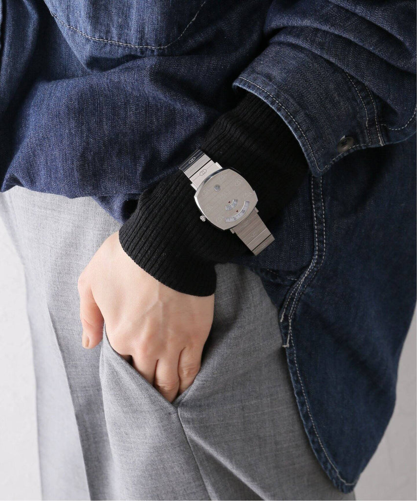 Gucci Grip Quartz Silver Dial Silver Steel Strap Watch For Women - YA157401