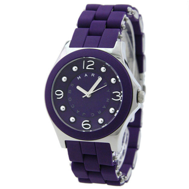 Marc Jacobs Pelly Purple Dial Purple Silicone Strap Watch for Women - MBM2538
