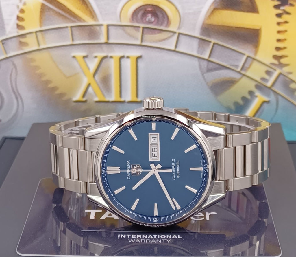 Tag Heuer Carrera Automatic Blue Dial Silver Steel Strap Watch for Men - WAR201E.BA0723