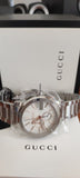 Gucci G Chrono Chronograph Silver Dial Silver Steel Strap Watch For Men - YA101201