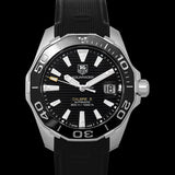 Tag Heuer Aquaracer Calibre 5 Automatic Black Dial Black Rubber Strap Watch for Men - WAY211A.FT6151
