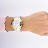 Marc Jacobs Blade Chronograph Silver Dial Two Tone Steel Strap Watch for Women - MBM3177