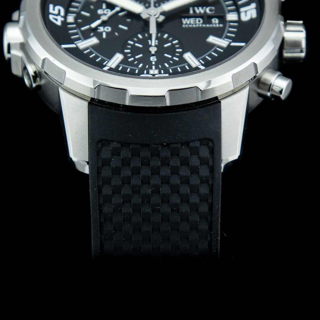 IWC Aquatimer Chronograph Black Dial Black Leather Strap Watch for Men - IW376803