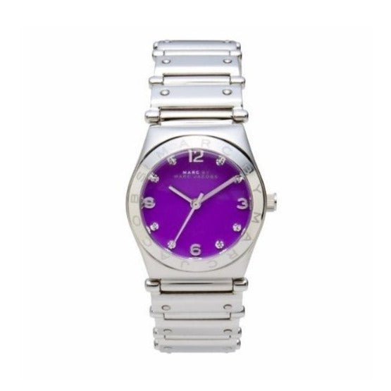 Marc Jacobs Amy Purple Dial Silver Steel Strap Watch for Women - MBM8560
