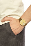 Gucci Grip Yellow Gold Dial Yellow Gold Steel Strap Unisex Watch -  YA157403
