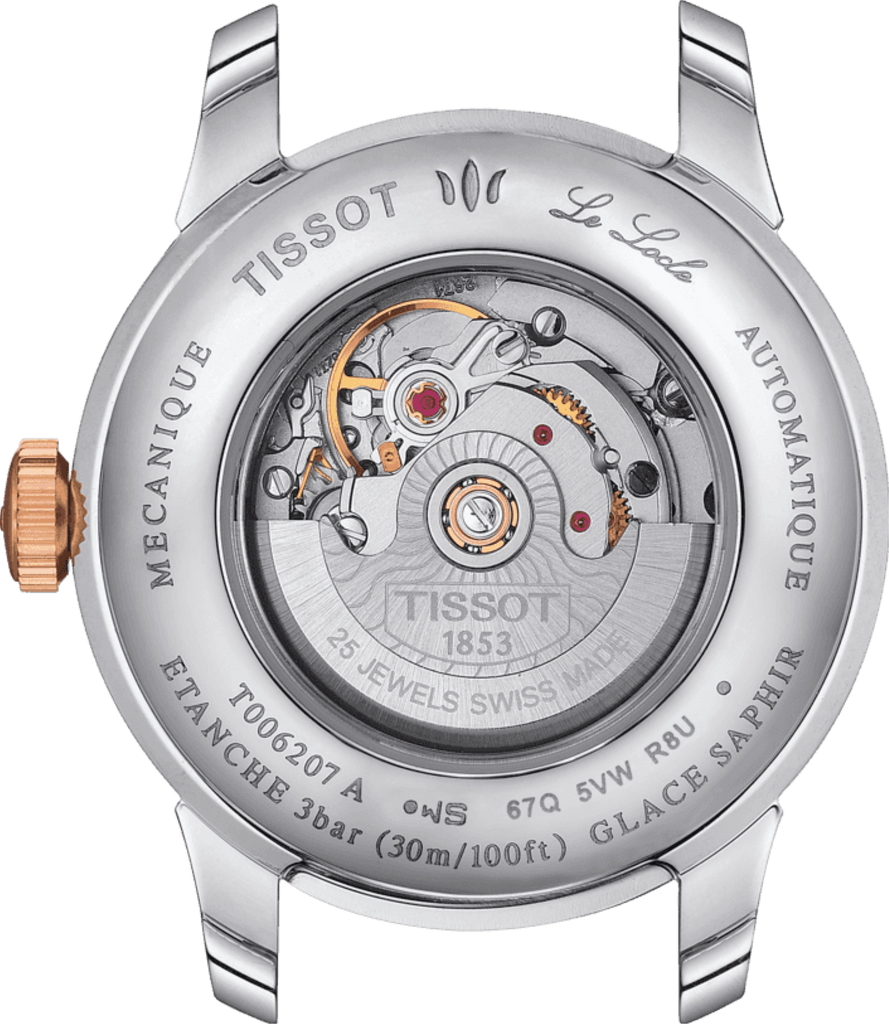 Tissot Le Locle Automatic Diamonds Mother of Pearl Black Dial Silver Steel Strap Watch For Women - T006.207.11.126.00
