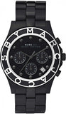 Marc Jacobs Blade Chronograph Black Dial Black Steel Strap Watch for Women - MBM3083