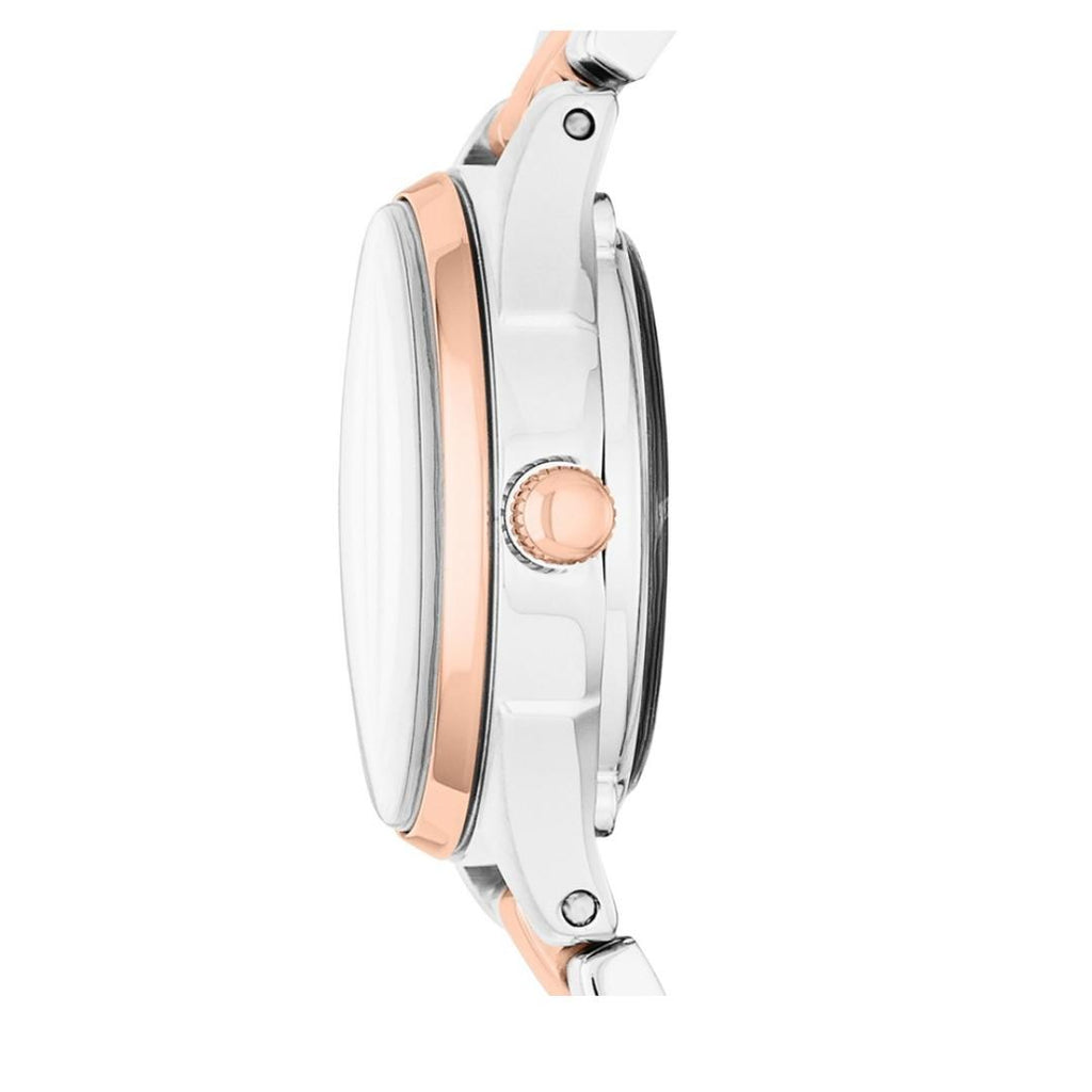 Marc Jacobs Tether Transparent White Dial Two Tone Steel Strap Watch for Women - MBM3418