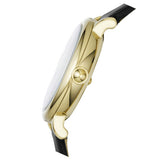 Marc Jacobs Roxy White Dial Black Leather Strap Watch for Women - MJ1537