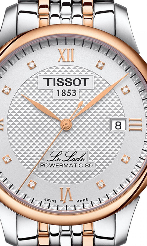 Tissot T Classic Le Locle Powermatic 80 Silver Dial Two Tone Steel Strap Watch For Men - T006.407.22.036.00