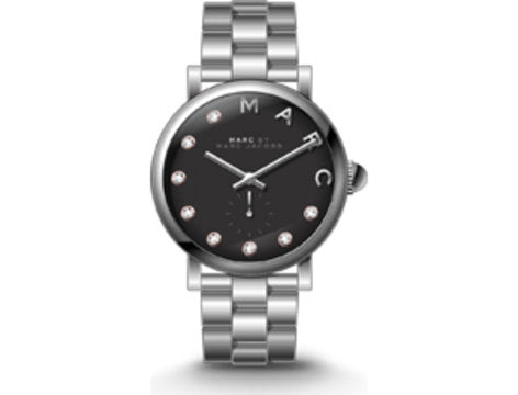 Marc Jacobs Blade Black Dial Silver Steel Strap Watch for Women - MBM8672
