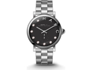 Marc Jacobs Blade Black Dial Silver Steel Strap Watch for Women - MBM8672