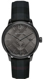 Burberry The Classic Round Horseferry Black Dial Black Leather Strap Watch for Men - BU10010