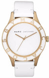 Marc Jacobs Blade White Dial White Leather Strap Watch for Women - MBM1098