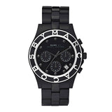 Marc Jacobs Blade Chronograph Black Dial Black Steel Strap Watch for Women - MBM3083