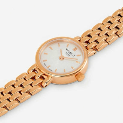 Tissot T Lady Lovely Mother of Pearl Dial Rose Gold Steel Strap Watch For Women - T058.009.33.111.00
