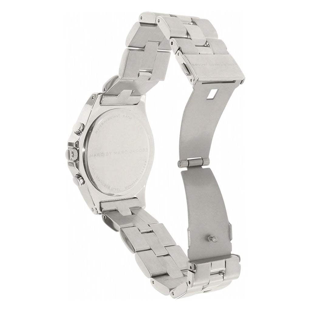 Marc Jacobs Blade Chronograph Brown Dial Silver Steel Strap Watch for Women - MBM8636