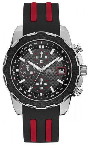Guess Octane Chronograph Black Dial Two Tone Silicone Strap Watch For Men - W1047G1