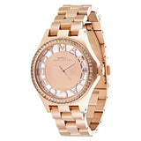 Marc Jacobs Henry Transparent Rose Gold Dial Rose Gold Steel Strap Watch for Women - MBM3339