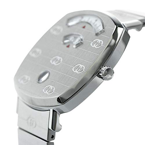 Gucci Grip Quartz Silver Dial Silver Steel Strap Watch For Women - YA157401