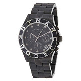 Marc Jacobs Blade Chronograph Black Dial Black Steel Strap Watch for Women - MBM3083