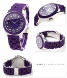 Marc Jacobs Pelly Purple Dial Purple Silicone Strap Watch for Women - MBM2538