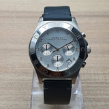 Marc Jacobs Blade Chronograph White Dial Black Leather Strap Watch for Women - MBM1189