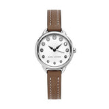 Marc Jacobs Betty White Dial Brown Leather Strap Watch for Women - MJ1480
